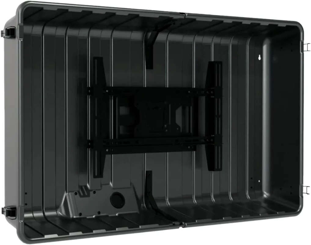 غطاء صلب للتلفزيون الخارجي حماية ضد الطقس للتلفزيون - يتصاعد على اليمين على الحائط - جدار التلفزيون (45-55 بوصة)، أسود