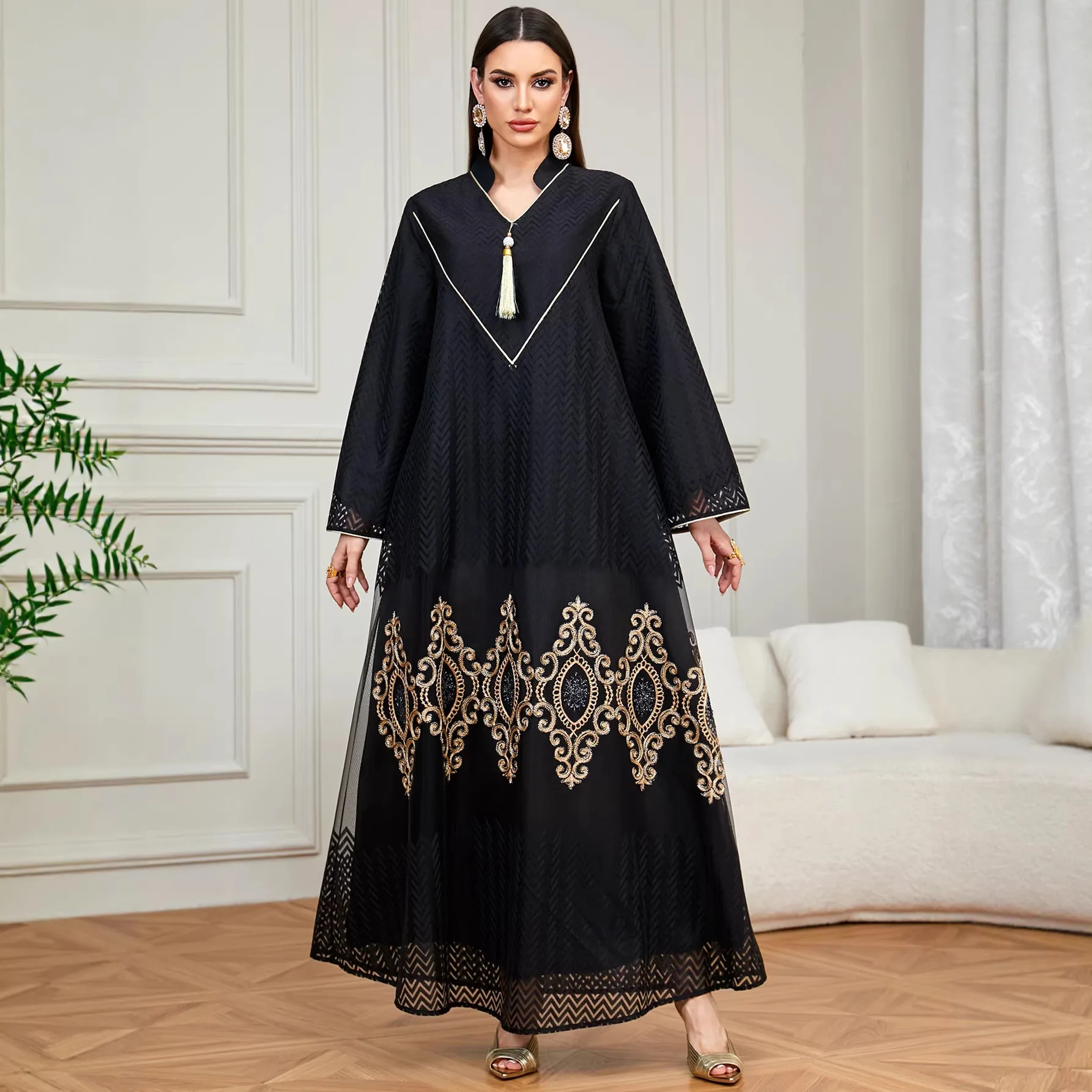 

Moroccan Party Dress for Women Muslim Kaftan Embroidery Abaya Ramadan Jalabiya Eid Wedding Evening Dresses Abayas Caftan Vestido