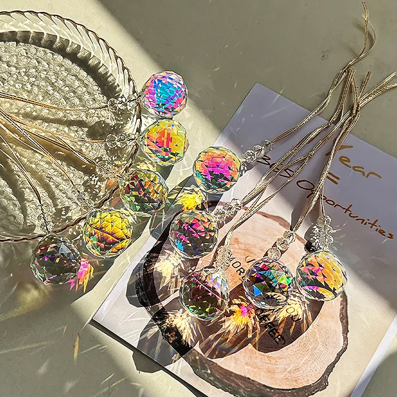 Attrape-soleil arc-en-ciel, 1 pièce, décoration de fête de mariage à domicile, ornement attrape-soleil en cristal Feng Shui, prisme boule lumineuse