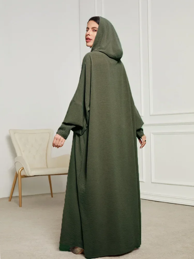 Vestido musulmán Eid para mujer Jalabiya Abaya con capucha Vestidos de cordón Vestidos de fiesta de oración Ramadán Kaftan Dubai vestido largo árabe 2025