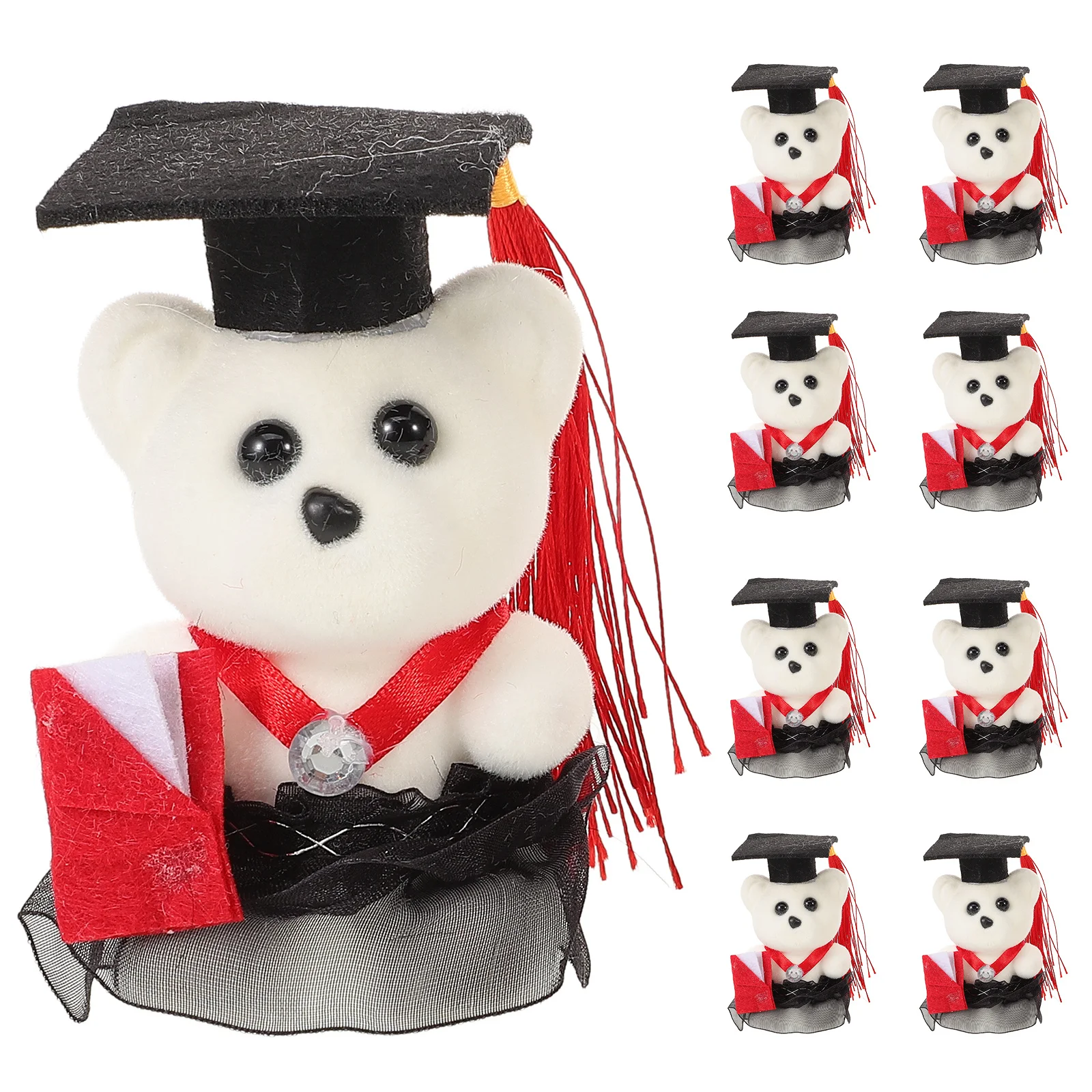 10Pcs Phd Bear Bouquet Materials Graduation Themed Decoration Craft for Gift Box Bag Party Supplies Commencement Presents