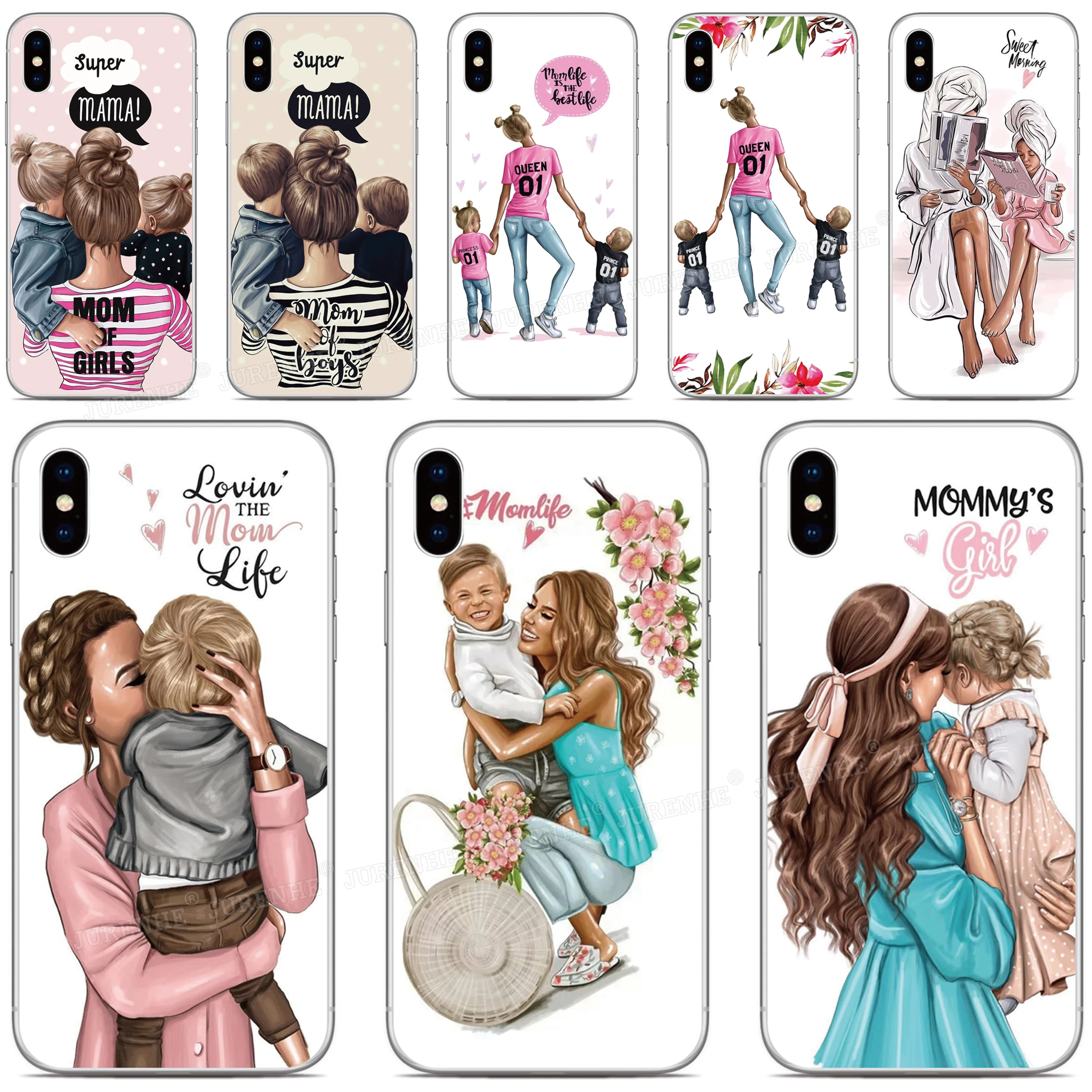 Mom Girl Boy Cover For Nokia C3 X20 X10 G400 C100 C200 7.2 6.2 5.4 5.3 2.4 2.3 2.1 3.1 3.2 8.1 8.3 5.1 6.1 6 7 8 Plus Phone Case