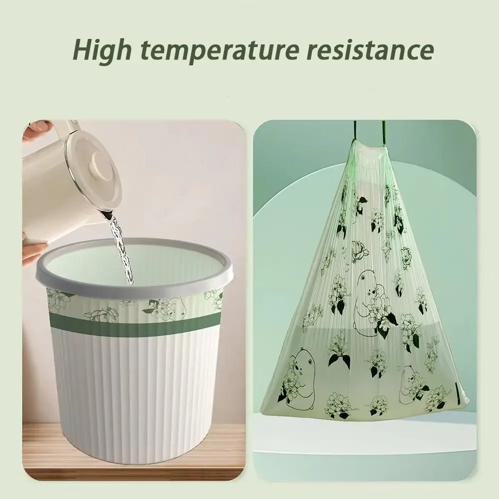 30/50/100pcs/rolls Not Easy To Break Drawstring Garbage Bag Thickened Material Plastic Thickened Trash Bag Portable Design