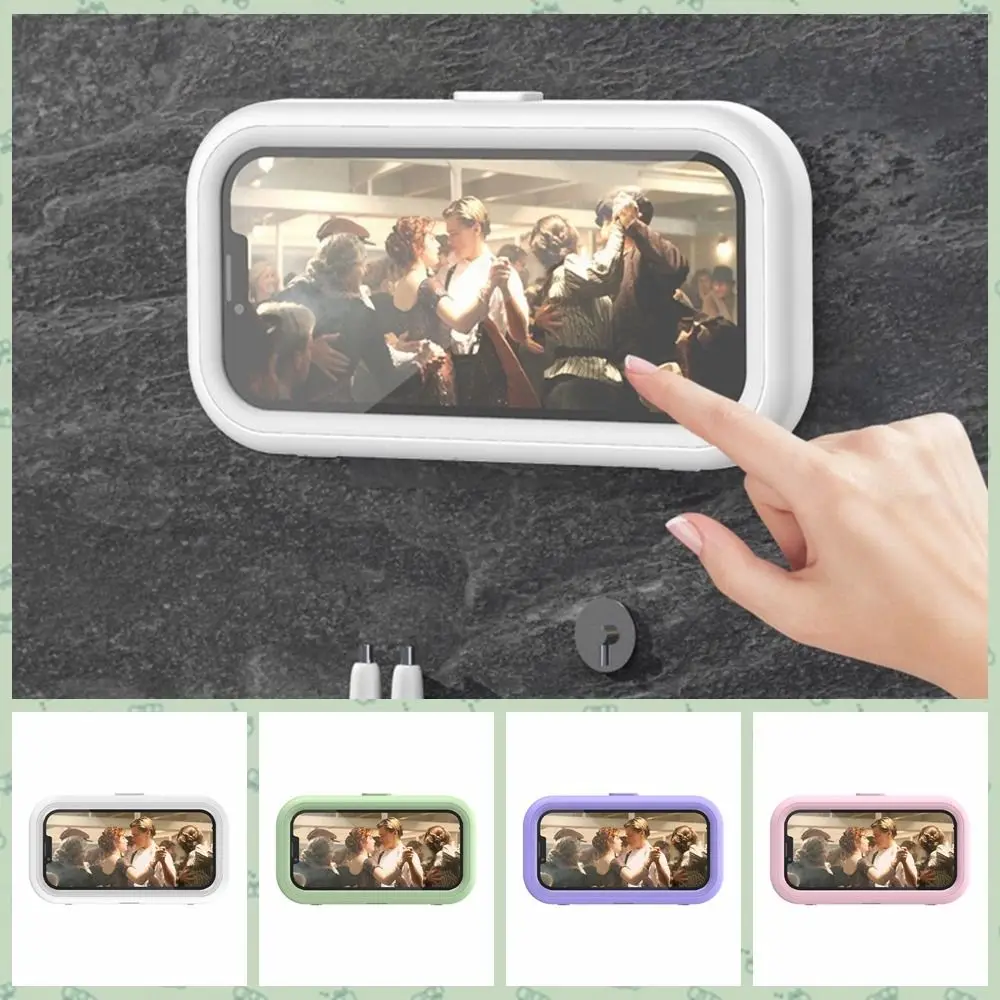 

Wall-mounted Bathroom Phone Holder Self-adhesive Adjustable Phone Holder Box Waterproof Rotatable Bathroom Phone Storage Box