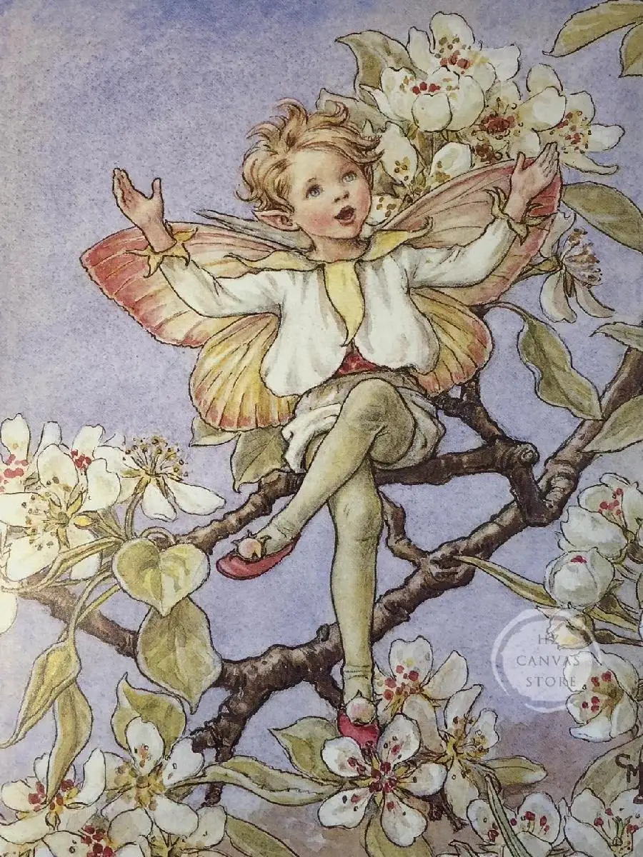 Flower Fairy Cicely Mary Barker Vintage Canvas Prints  Nursery Wall Art Decor for Childrens Room  Home Decor Poster  Picture