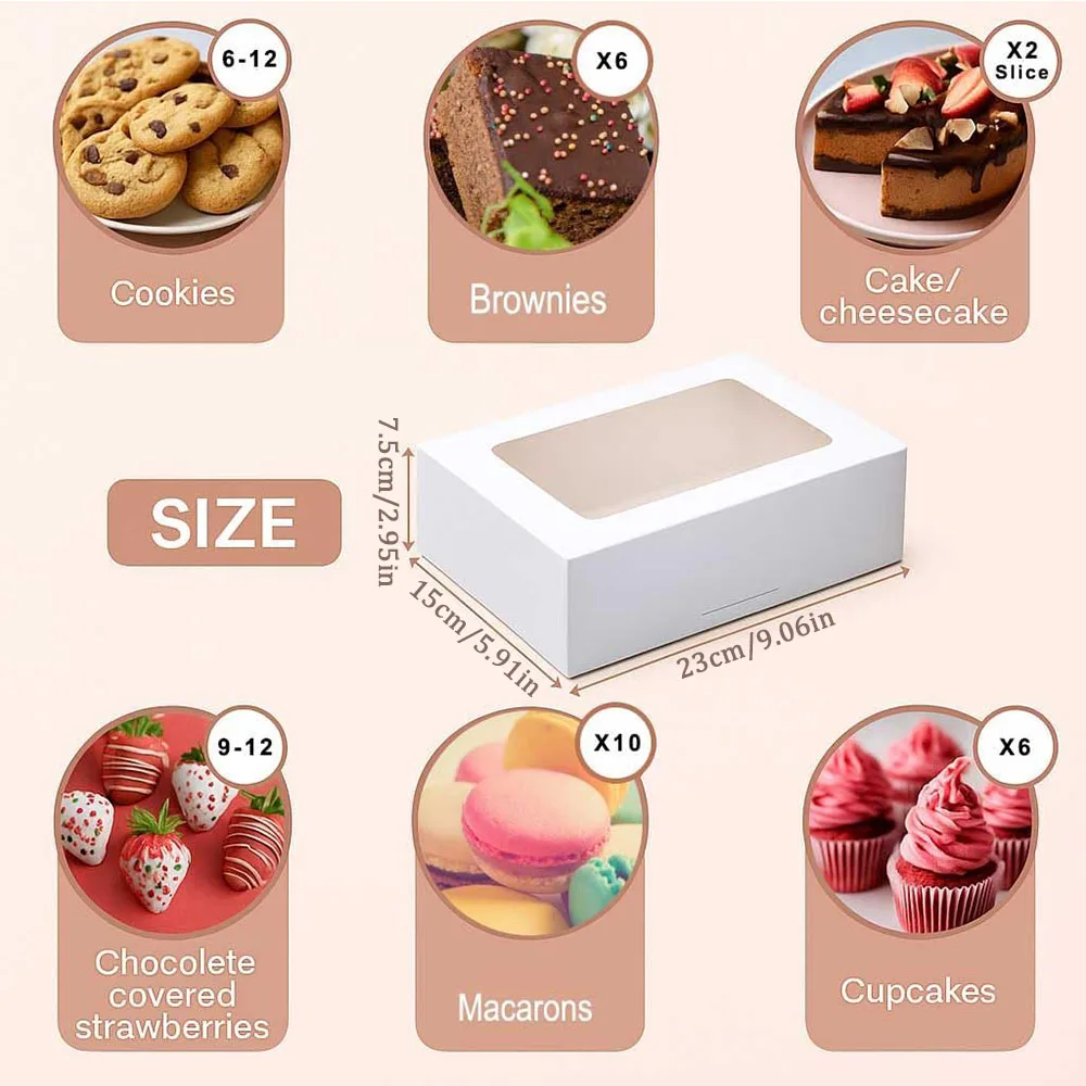 5/10pcs Premium Small Paper Gift Box Container with Transparent Window for Wedding, Party, Birthday Packaging view 3