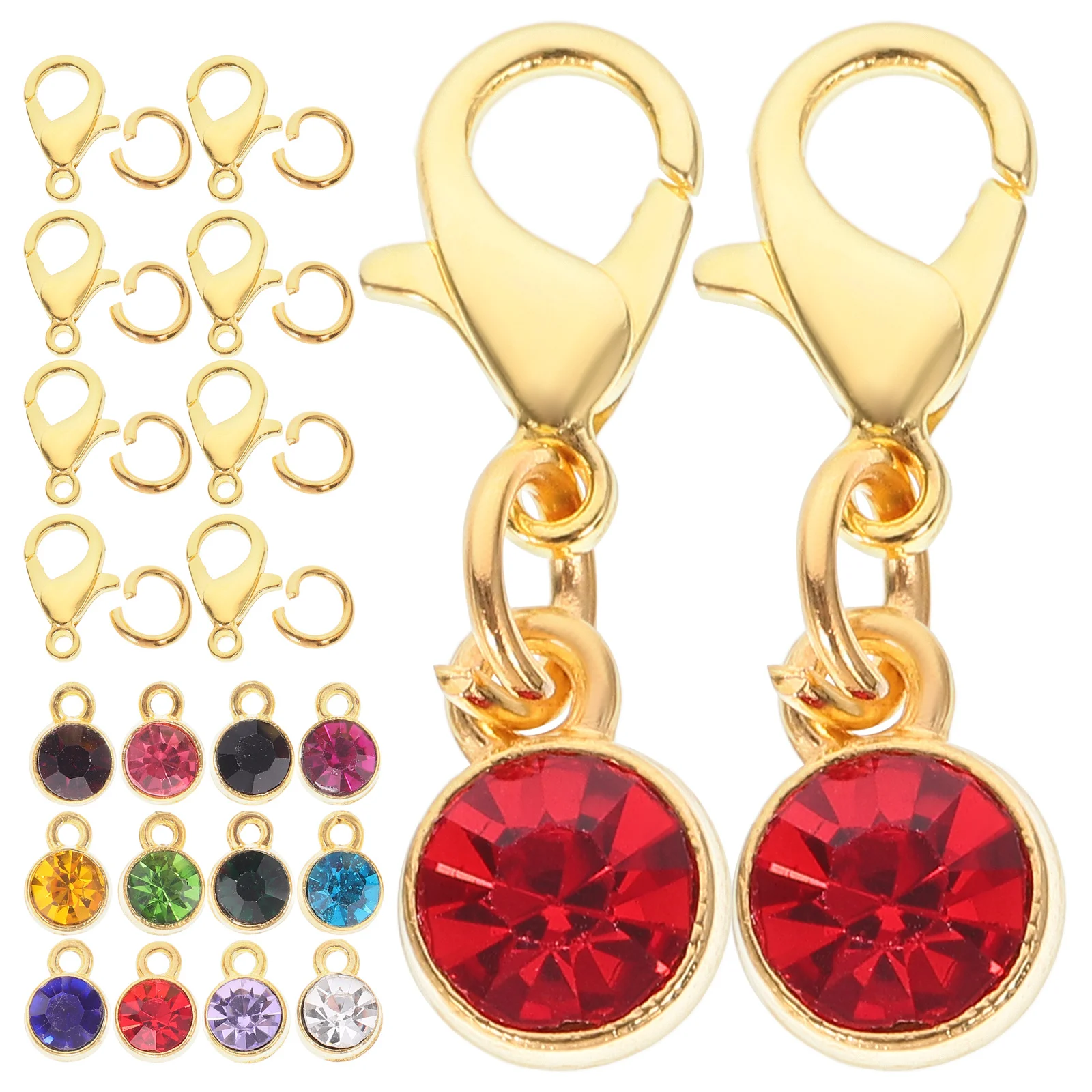 

1 Set Of Birthstone Pendants Jewelry Making Charms Alloy Gemstone Diy Pendant For Necklace Earrings Bracelet Crafting Supplies