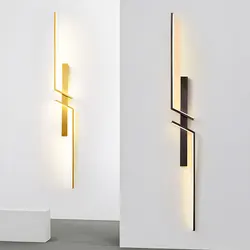 Interior Black Gold LED Wall Lamps for Balcony Bedroom 100cm 80cm 60cm Indoor LED Wall Lights Wall Sconce for Bedside Bedroom