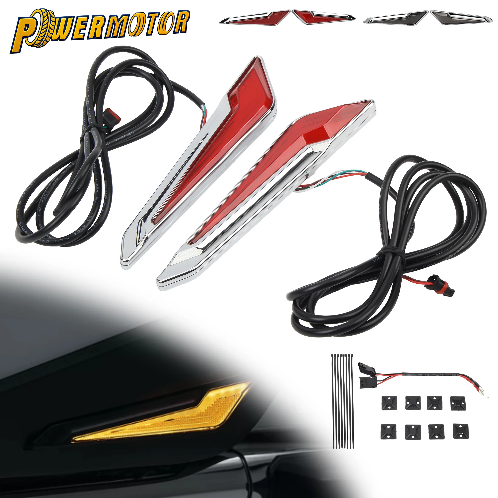 

For HONDA Goldwing 1800 GL1800 F6B 2018-2023 Motorcycle Chrome Saddlebag Inserts LED Marker Light Decorative Lamp Accessories