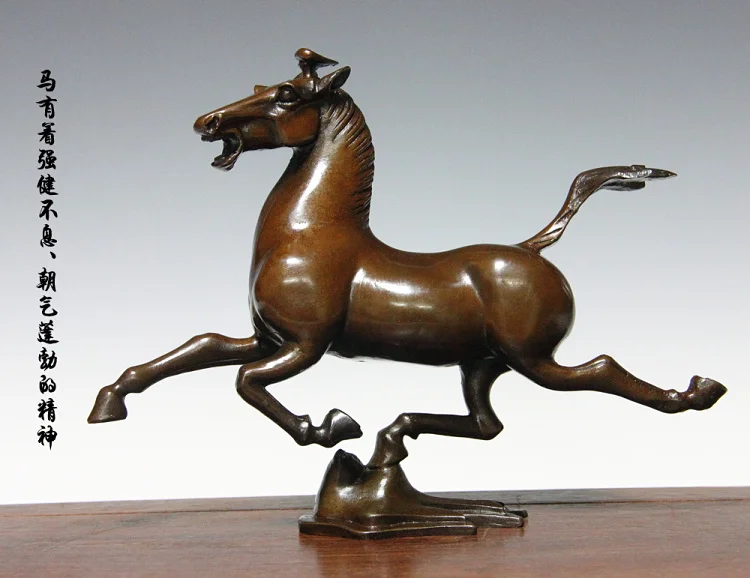 Imagem -04 - Lucky Flying Horse Bronze Art Statue Dinheiro Desenho Mascote Presente do Melhor Negócio Home Office Talismã Eficaz Bom