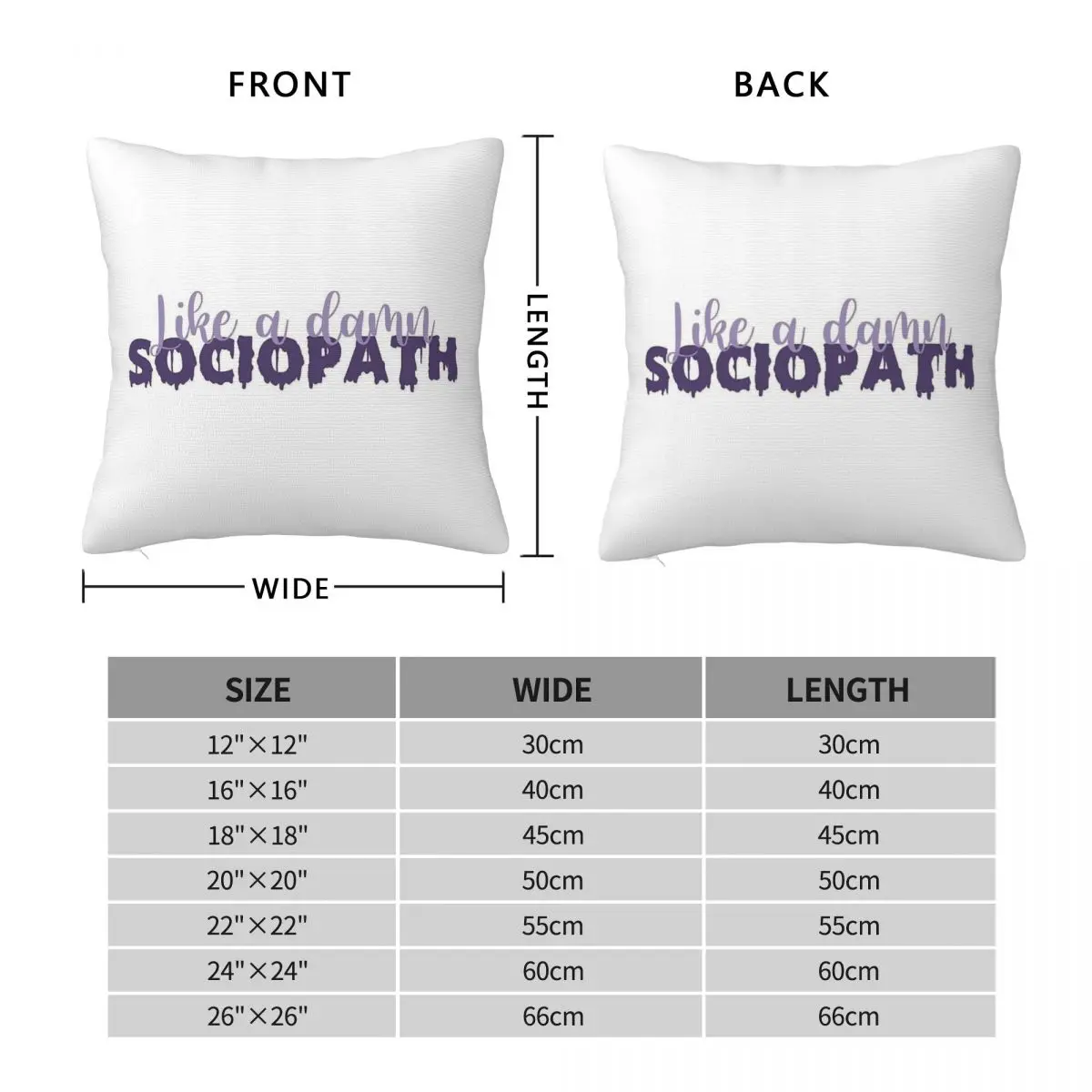 Good 4 U Like A Damn Sociopath Square Pillowcase Polyester Linen Velvet Pattern Zip Decor Throw Pillow Case Sofa Cushion Cover