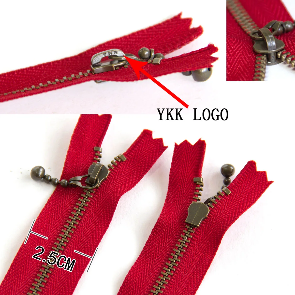 1 قطعة YKK 3 #   سحاب معدني برونزي نهاية قريبة غير قفل DIY حقيبة محفظة سحابات خليط الملحقات #6