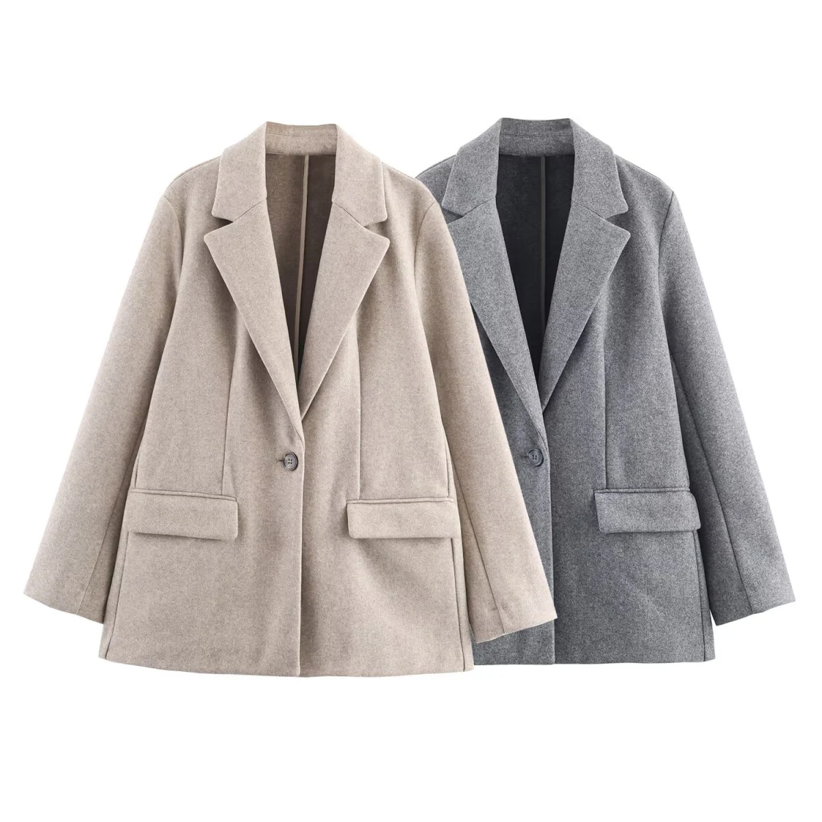 Europäischer und amerikanischer Stil 2025, Herbst, neue Damen-Anzugjacke mit lässigem Temperament und langen Ärmeln und einem Knopf