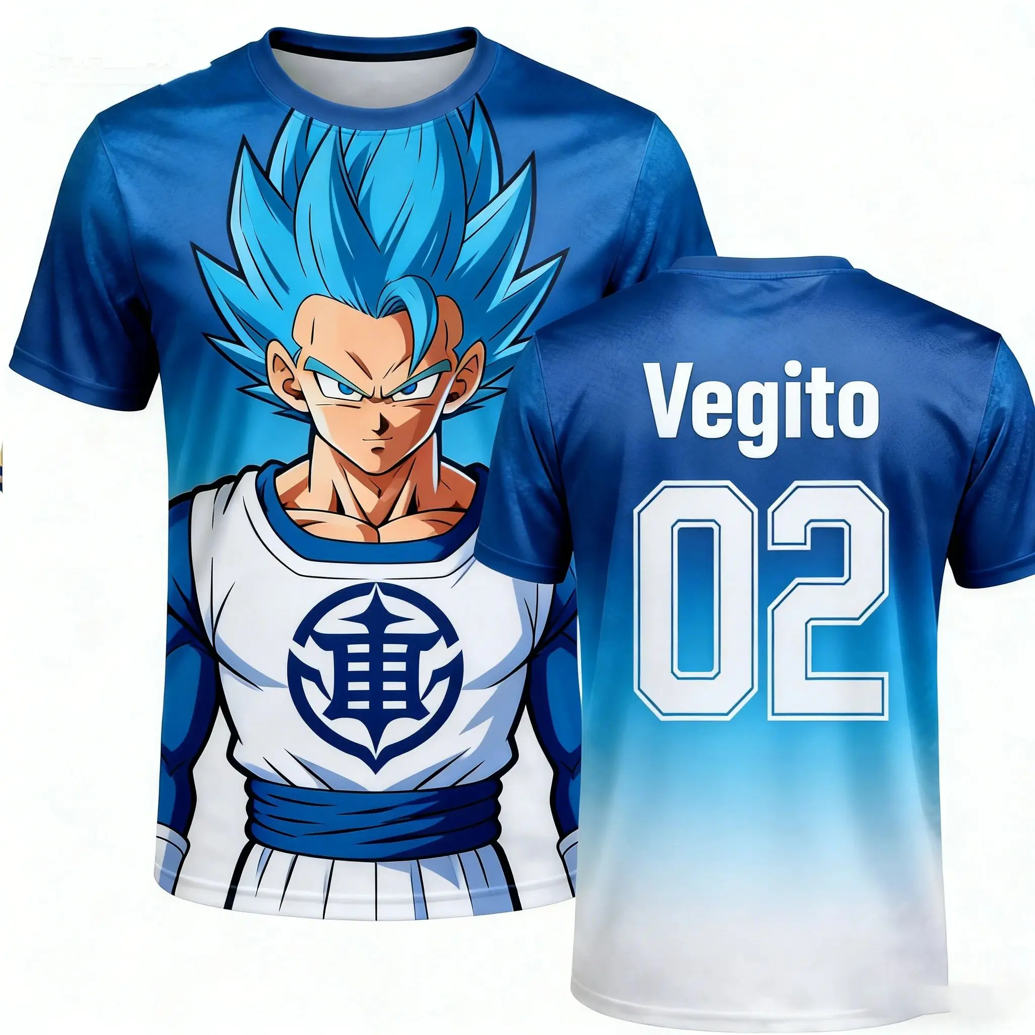 

2026 Adult New Series Men's "Dragon Ball" Pattern 3D Printed Anime Style Children's Football Special Sports Shirt