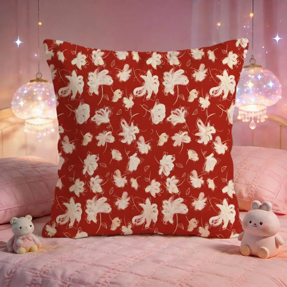 Soft Flower Silhouette Cushion Cover Premium Comfort Reversible Pillow Cove -Two in One Design for Any Room & Car Interior