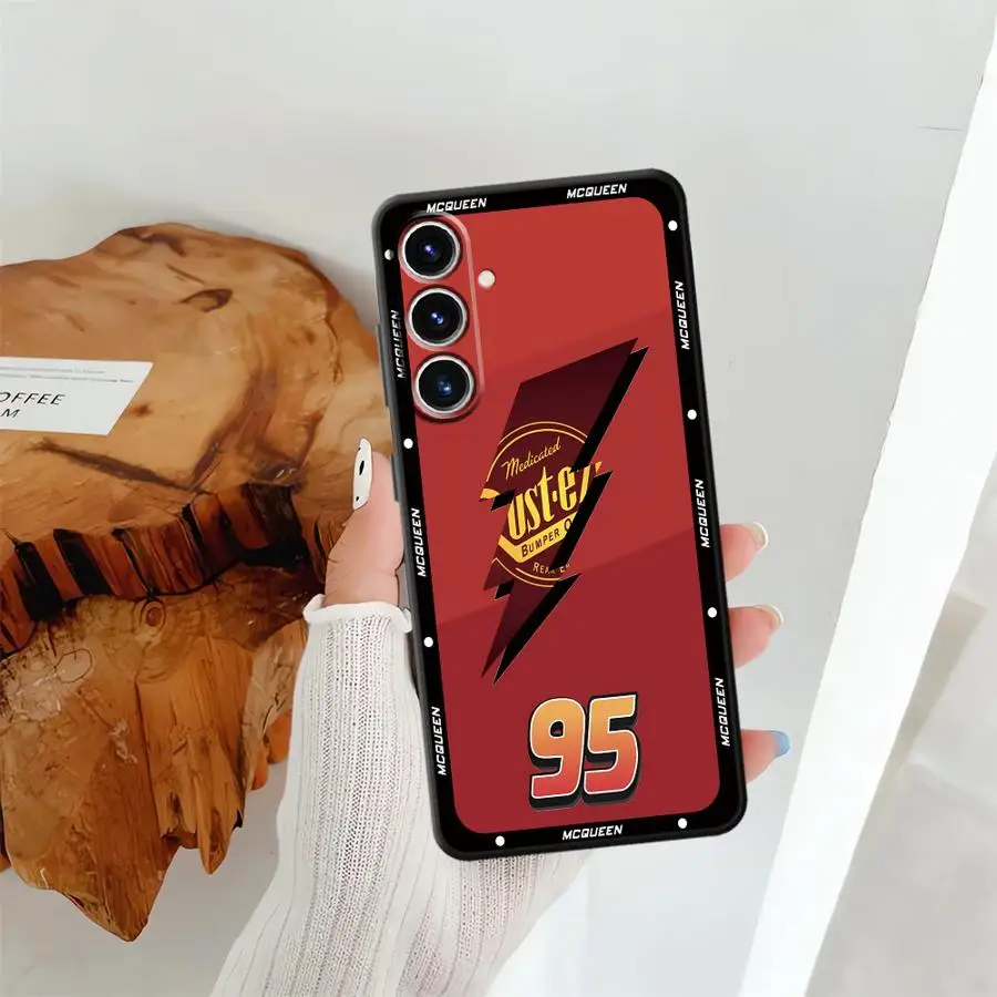 Disney Saetta McQueen Custodia per Samsung Galaxy A24 A55 A35 A41 A36 A32 A51 A73 A22 A52 A26 A72 A23 A53 A25 A71 Nero Morbido