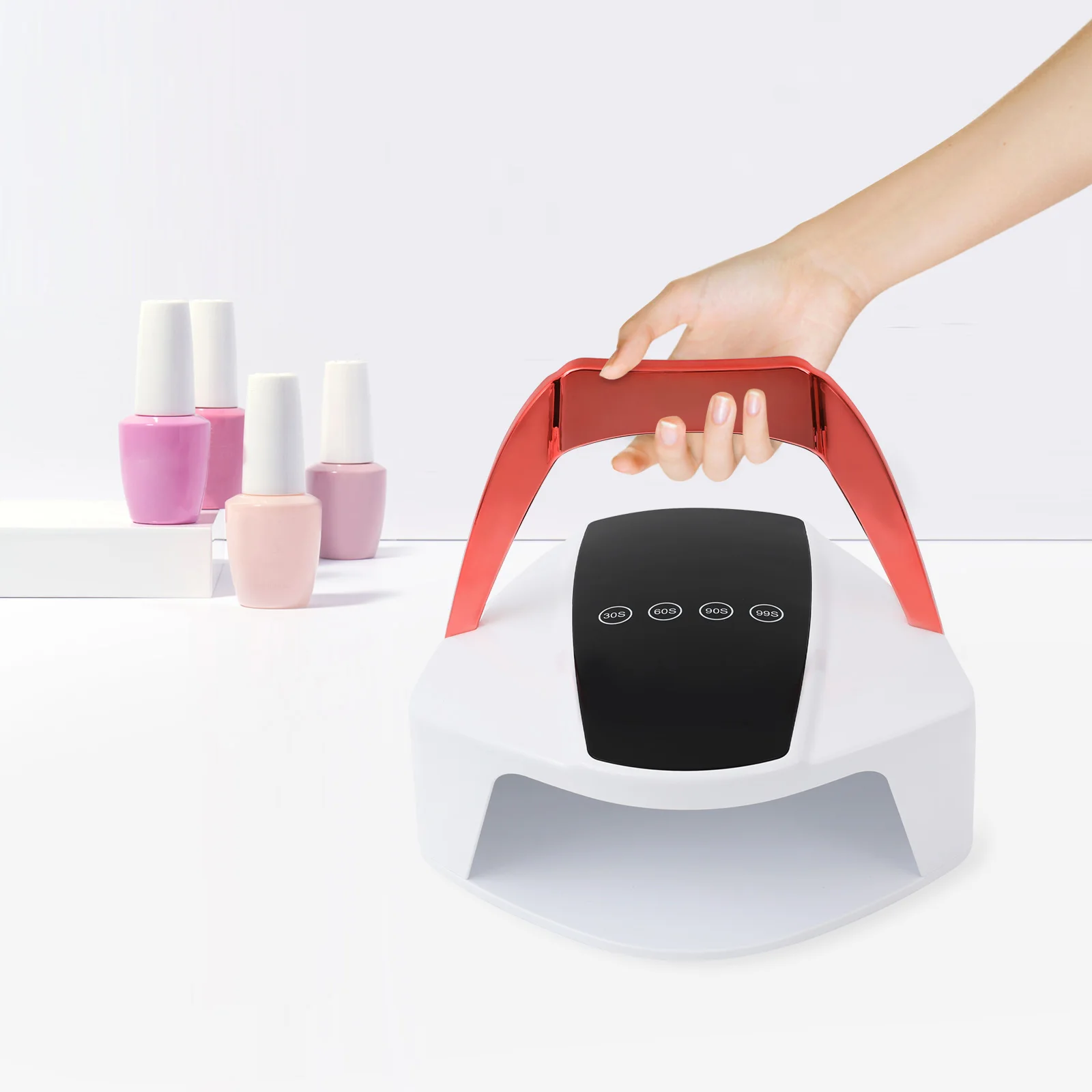 96W oplaadbare nagellamp Draadloos UV + LED manicure Bureau nageldroger Sneldrogende nageluithardingslamp met 4 timing