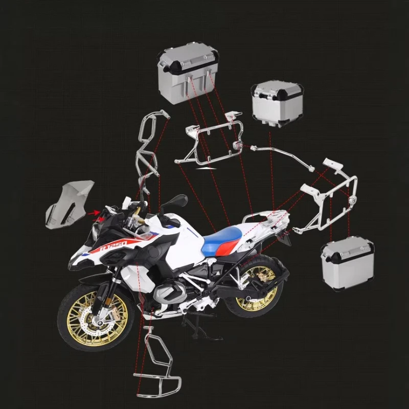 Simulation Spray 1/6 R 1250 GS Adventure Alloy Motorcycle Model Sound Light Collection Toy Motorbike Boyfriend Gift Miniature