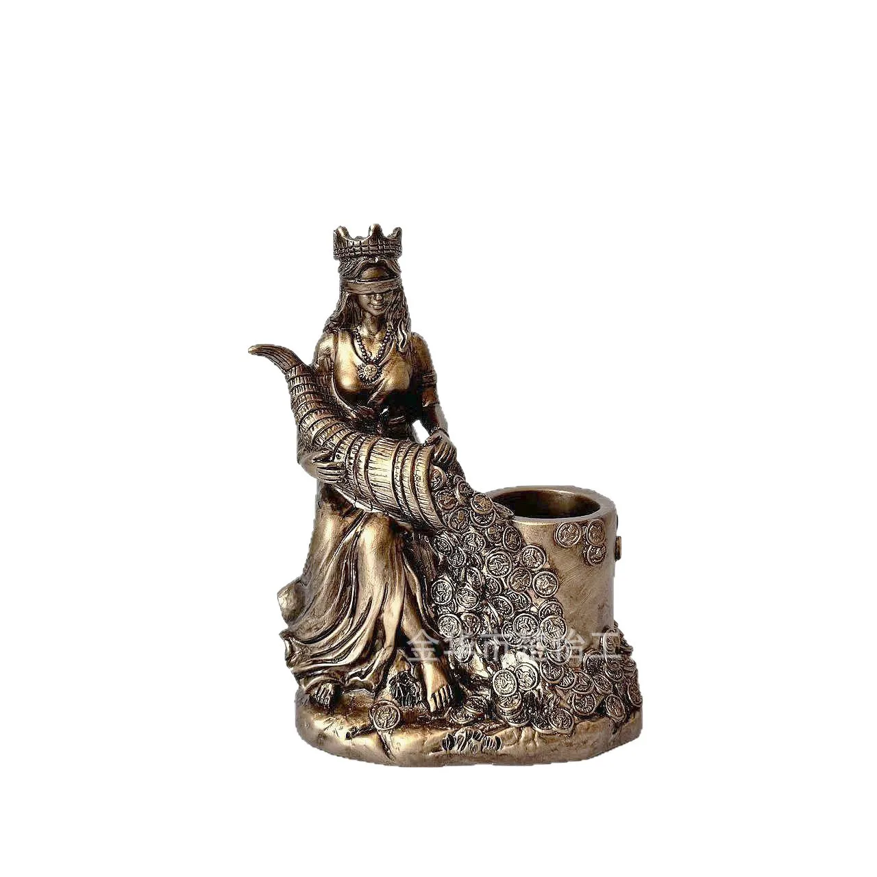 Goddess of Wealth Statue Goddess Lakshmi & Fortune Deity Sculpture Home Office Blessing Prosperity Decor Gift y742