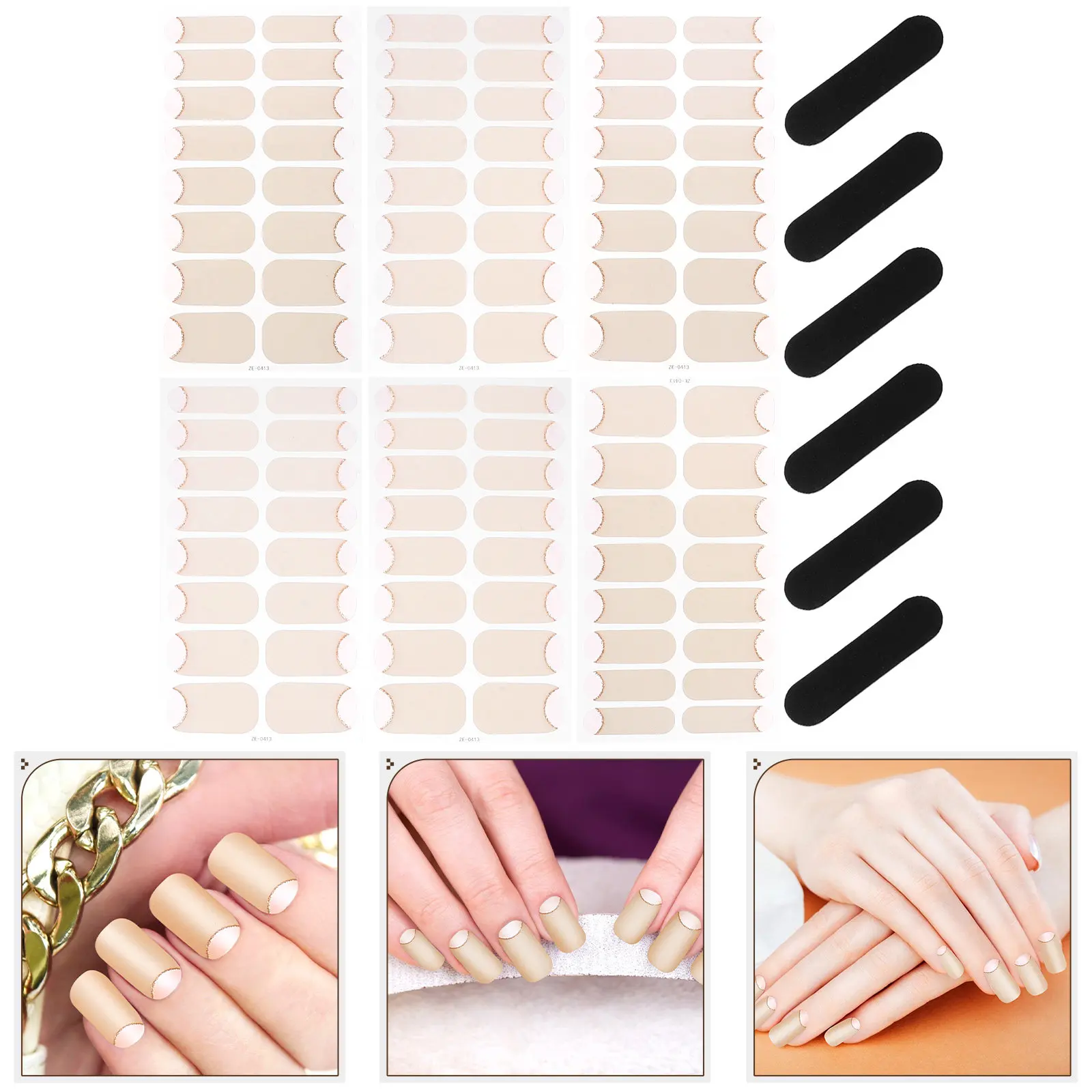 1Set Nail Art Decals Stickers Full Wrap Strips for Women Girls DIY Manicure Supplies Elegance Style Nail Art Stickers