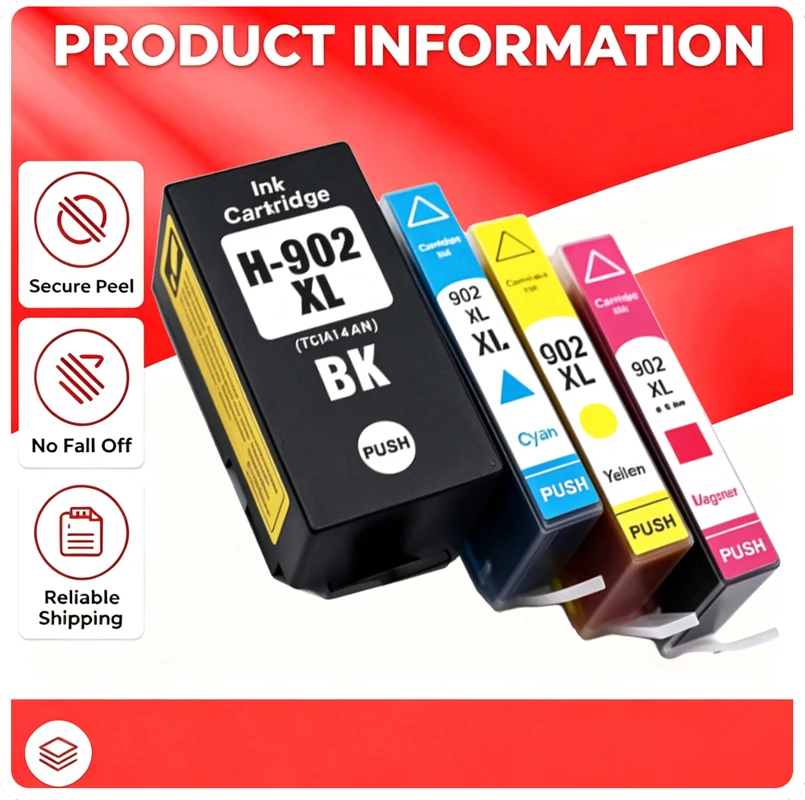 Compatible for HP 902XL 902 Ink Cartridge 902 Officejet Pro 6961 6963 6964 6965 6966 6970 6971 6974 6979 Printer