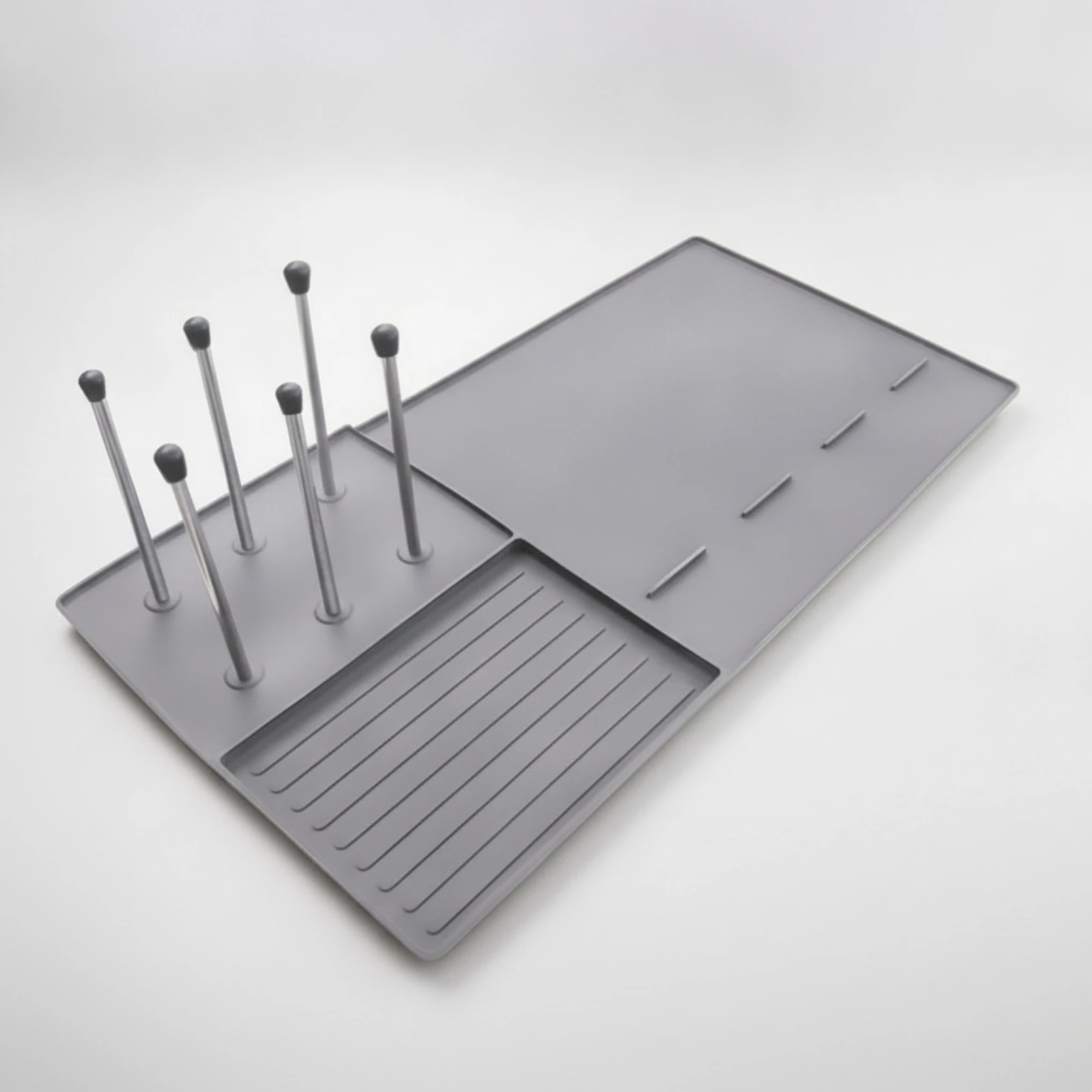Silicone Mini Fridge Mat Non-Slip Mini Fridge Drip Tray Silicone Mat with Raised Edges Slim-Profile for Students, Dorm Room
