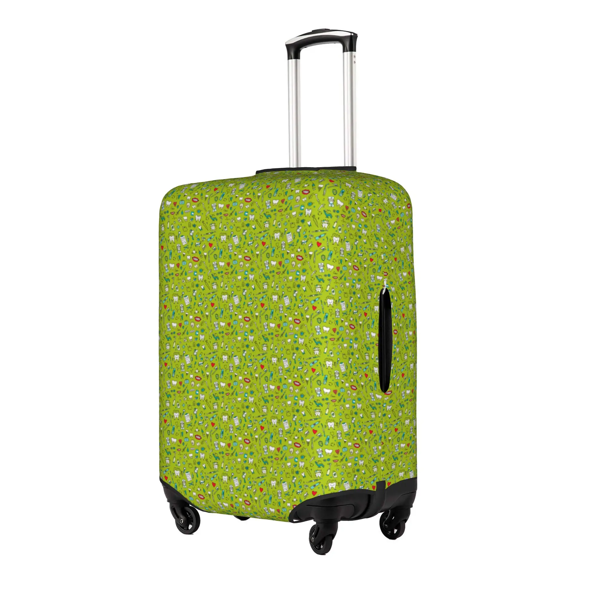 Smiling Teeth Dental Seamless Pattern Suitcase Cover Washable  Luggage Covers Protector for 18-32 inch