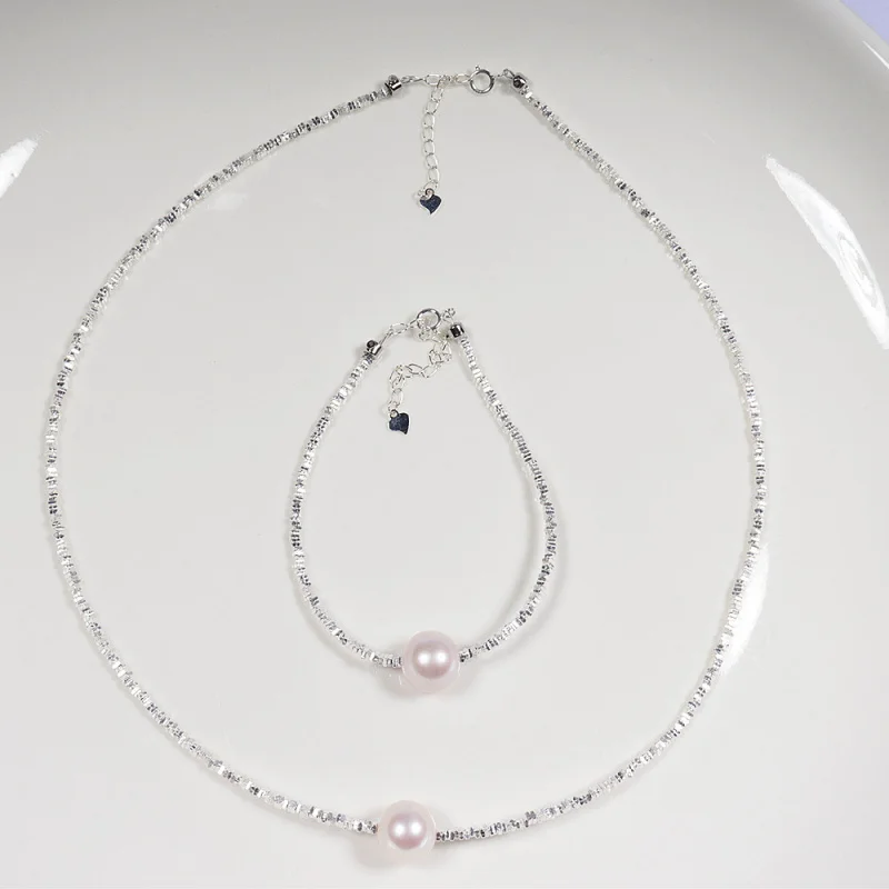 

Ожерелье из стерлингового серебра 925 пробы с жемчугом, браслет-цепочка на ключицу