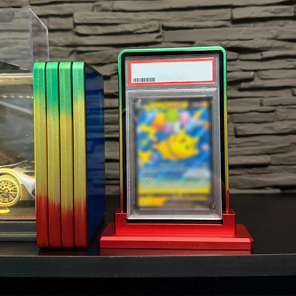 

Multicolor Gradient Color Aluminum Alloy Trading Card Protect Holder, Metal Case For 35PT PSA CGC Graded Card