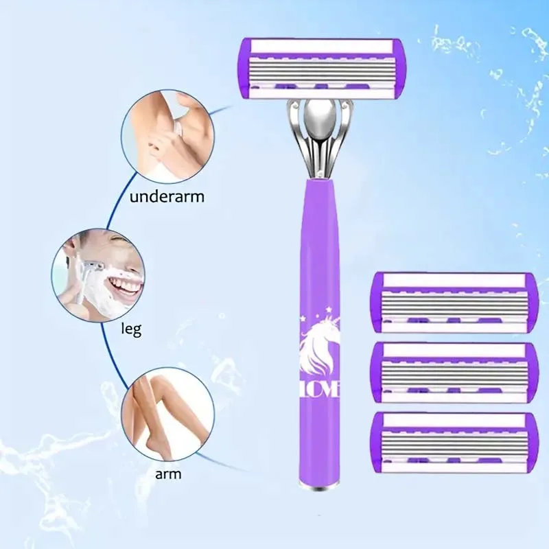 High-quality ladies' razor, sharp and safe, stainless steel blade, comfortable handle, oil-free, beauty and holiday gift