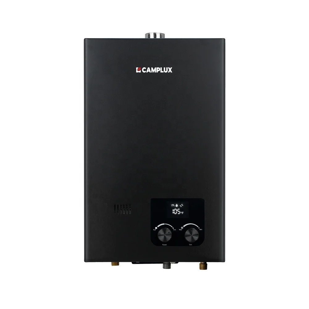 

Camplux CM264B Black Residential Tankless Propane Water Heater 2.64GPM On-Demand Hot Water System For Whole House