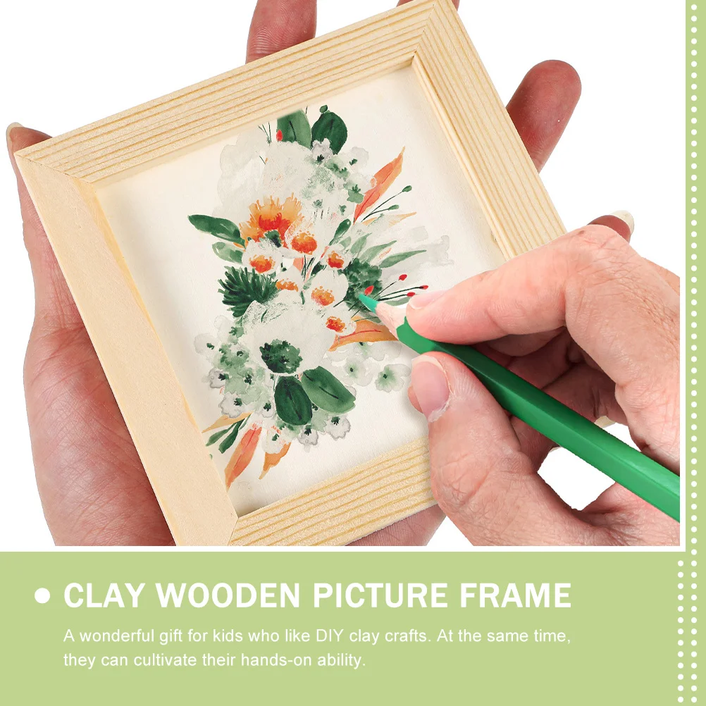 

8 Pcs Wooden Box Clay Picture Frame Photo Child The Photograph 6x4 Painting Frames