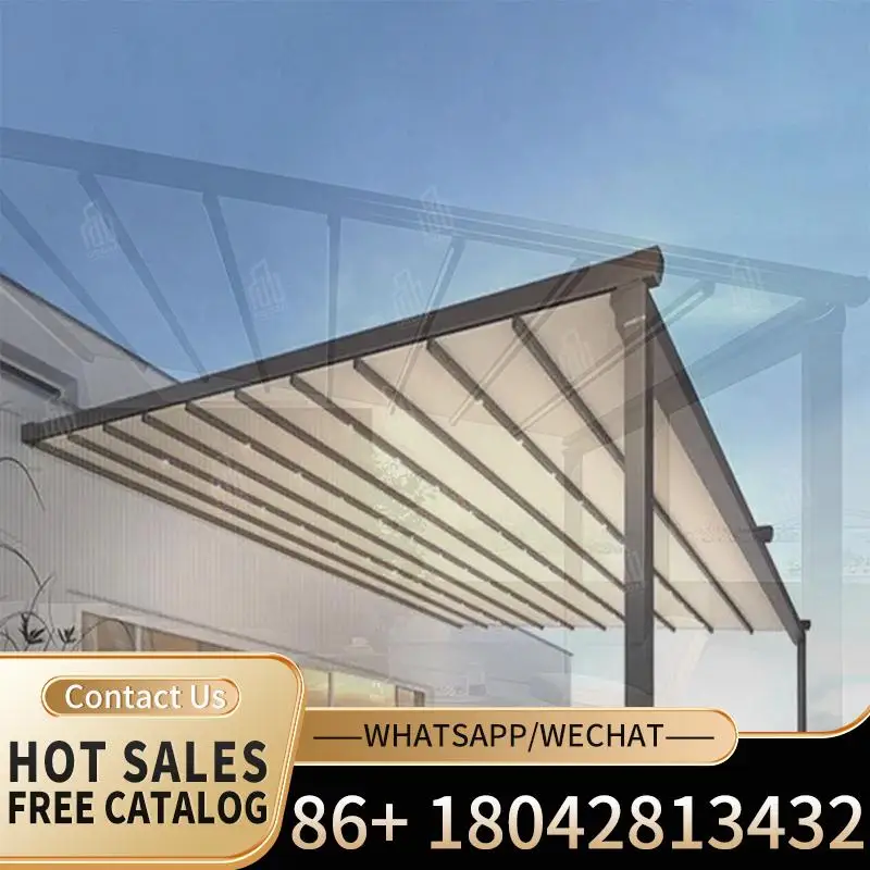 

Outdoor Motorized Remote Controlled Retractable Canopy Awnings for Cafe Patio Garden Retractable Canopy Pergola