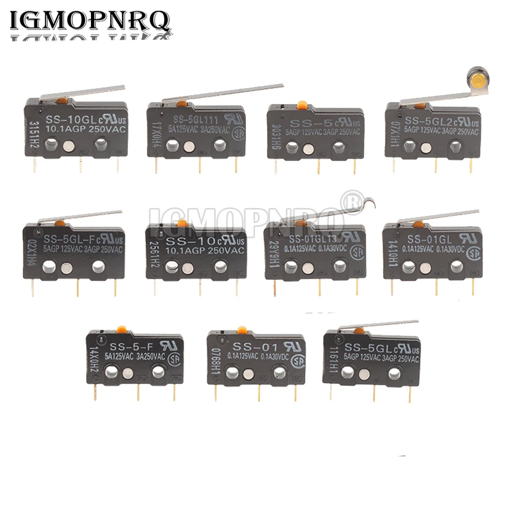 1PCS Micro Switch SS-5 5-F SS-5GL 5GL-F SS-5GL2 5GL2-F SS-5GL13 SS-10 10GL 10GL2 10GL13 SS-01 01GL 01GL2 01GL13 with handle