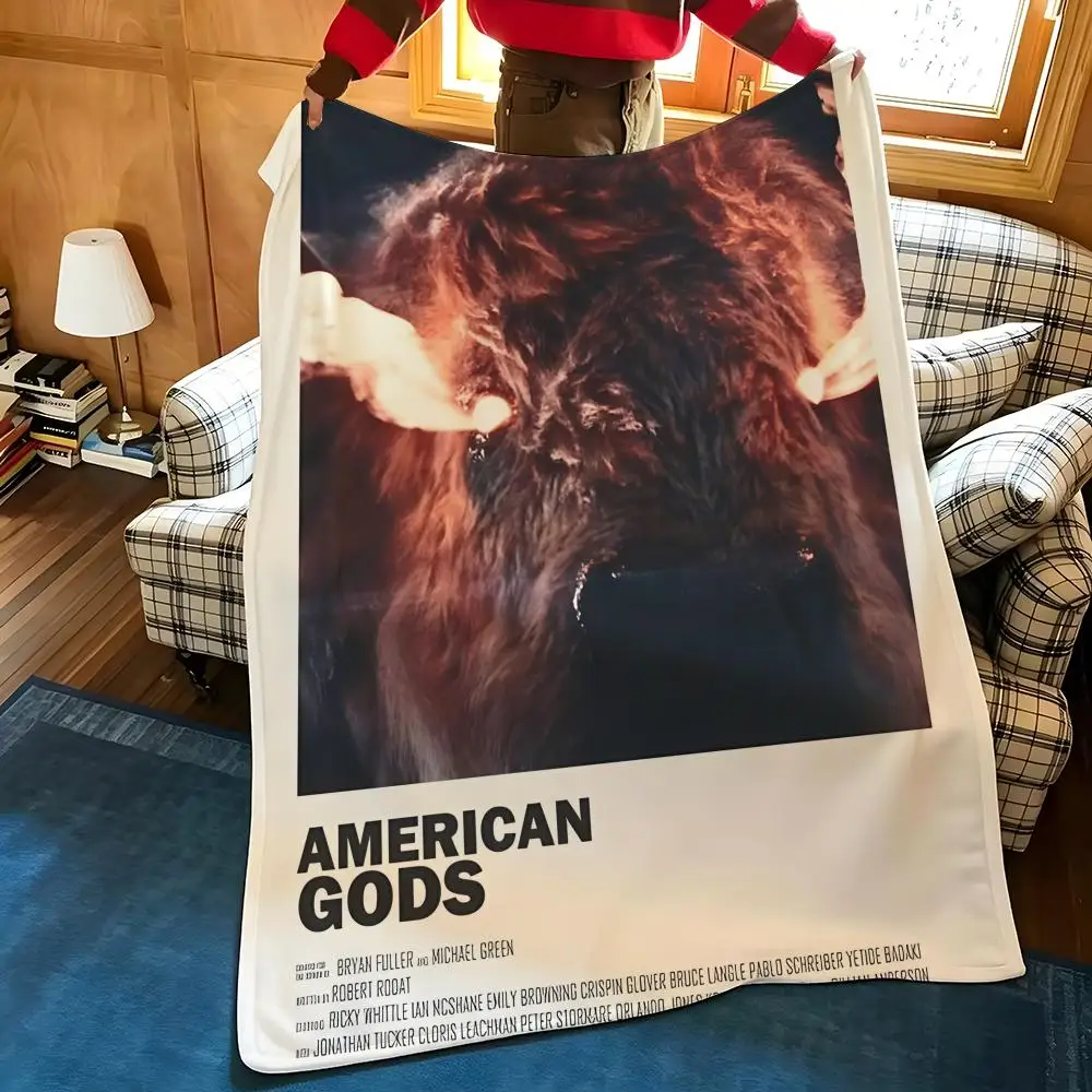 Novel A-American G-Gods Throw Flannel Cozy Print Blanket, Portable, Durable  Machine Washable cute Cool