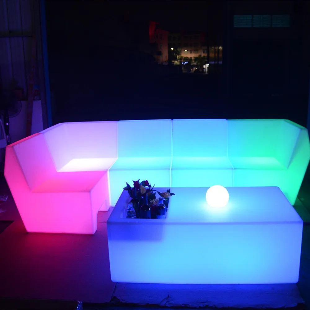 LED Light Integrated Sofa Coffee Table for Bar Club KTV Creative Furniture Counter Chair Personalized Seat with Illumination