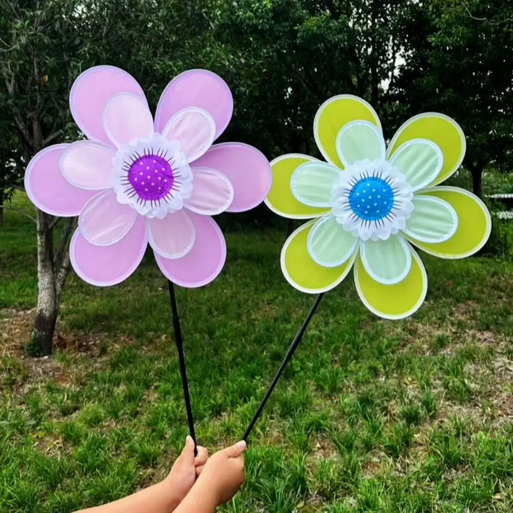 Wiatraczek słonecznikowy wielostylowy z PVC, średnica 41 cm, na szpilce, stojący, do trawnika, obrotowy słonecznik.