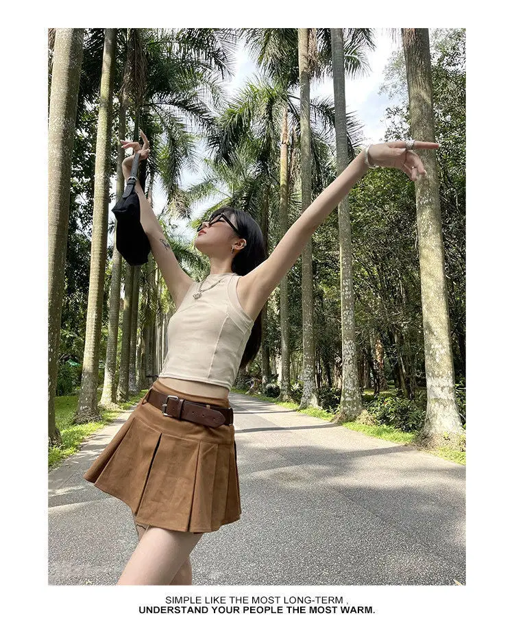 Saias femininas avental de algodão saia crinkle para café data clássico utilitário bolso retro moderno mulher madura conforto estilo chique