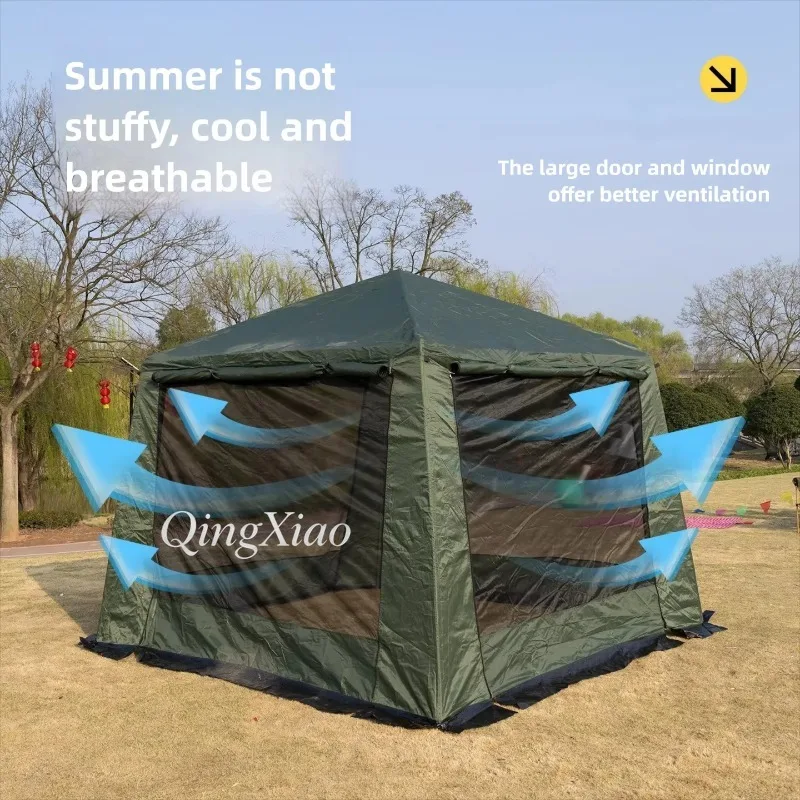 Foldable Mesh Canopy Tent Waterproof Anti-Mosquito UV Sun Shade Shelter for Camping Picnic Backyard Group Outdoor Activities