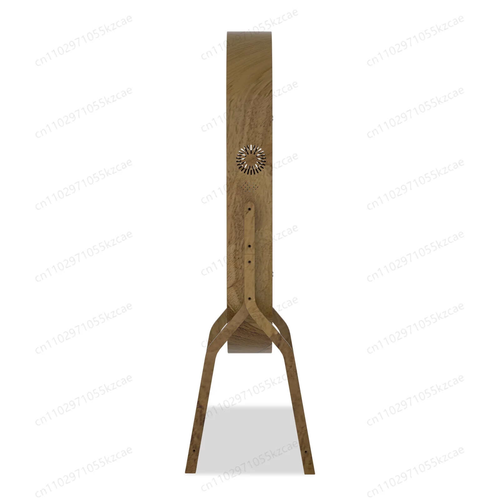 Solid Wood Oval Magic Mirror with Camera, RGB Light for Makeup Live Stream, All-in-One Vanity Studio