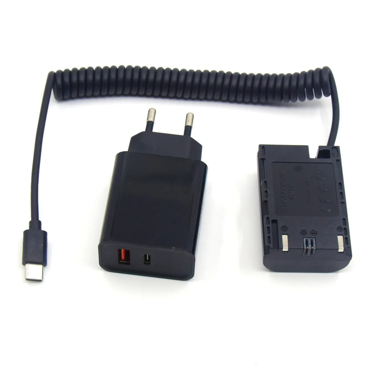 

LP-E6 Fake Battery DR-E6 USB C Power Bank Cable+PD Adatper Charger For Canon EOS 5DII 5DS R 5D3 5D4 7D 60D 70D 80D 90D R6 Camera