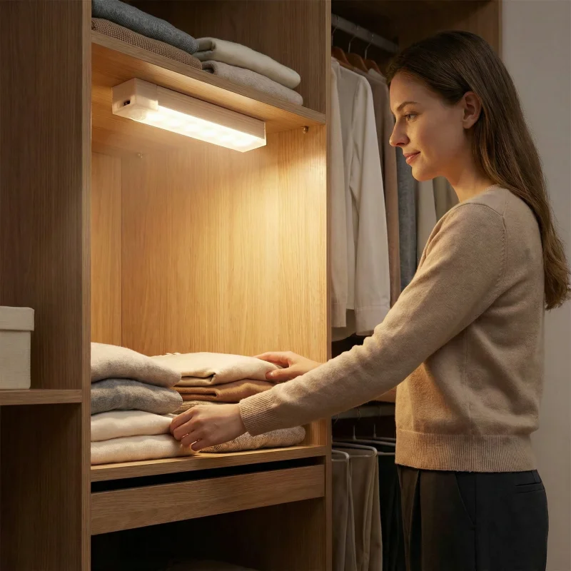 

Светодиодный светильник с датчиком движения 10-50 см, беспроводной, с USB-зарядкой, для установки под шкаф, для спальни и кухни