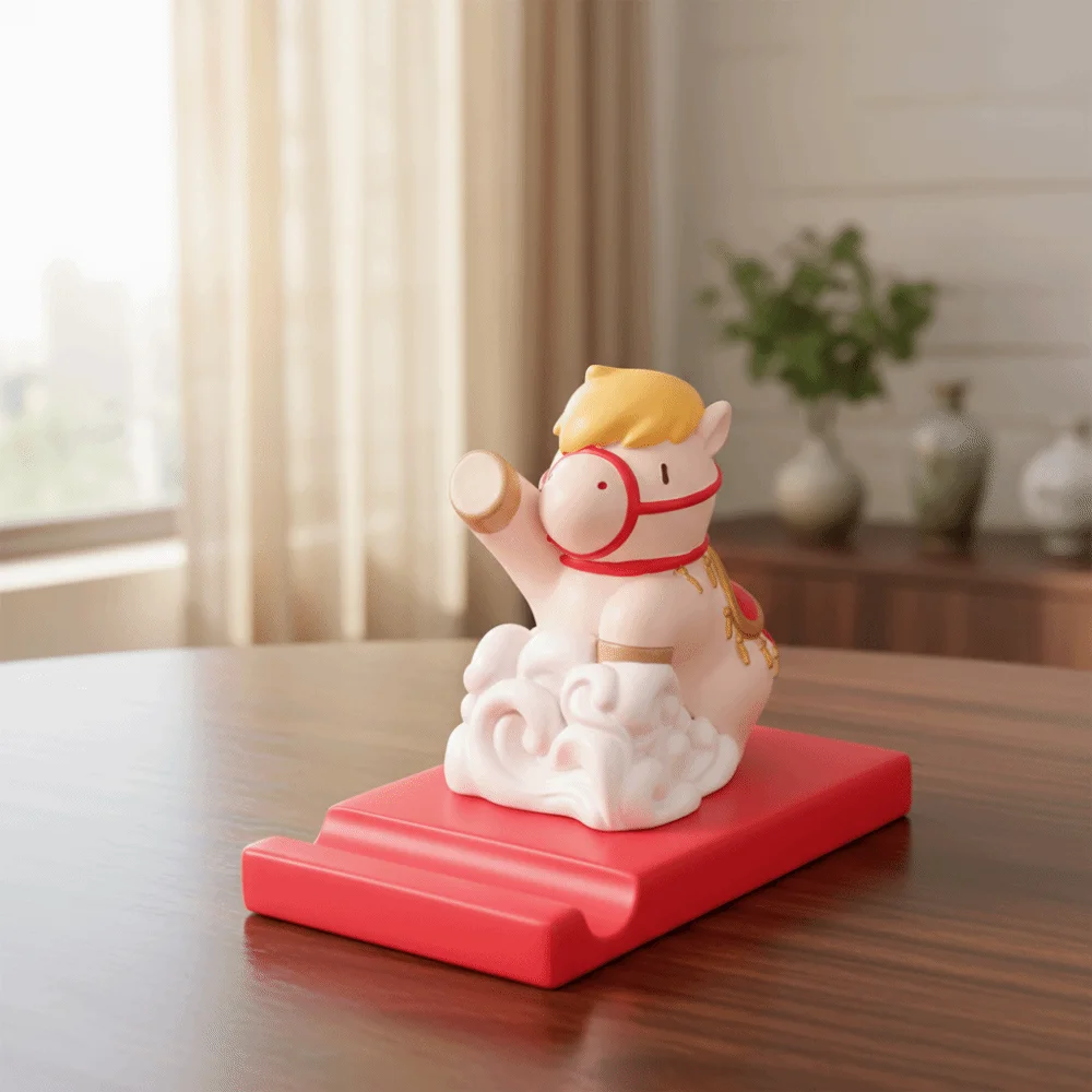 التميمة زودياك الحصان حامل هاتف زخرفة مهرجان ديكور الحيوان تمثال 2026 الحصان الحلي حامل النمط الصيني لطيف #5