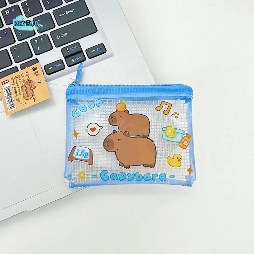 

Zipper Capybara Coin Purse Wallet Transparent Cartoon Capybara Purse Bag PVC Coin Pouch Capibara Credit Card Holder Children