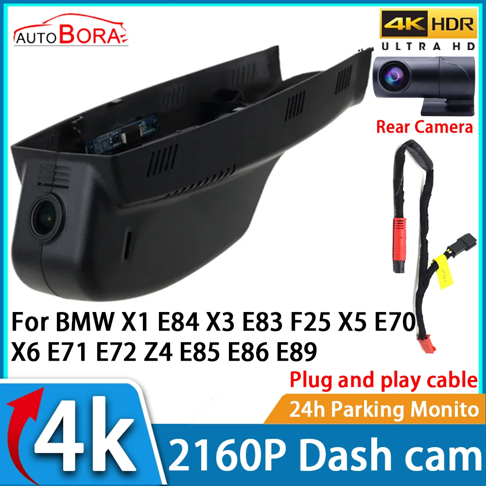

AutoBora Car Video Recorder Night Vision UHD 4K 2160P DVR Dash Cam for BMW X1 E84 X3 E83 F25 X5 E70 X6 E71 E72 Z4 E85 E86 E89