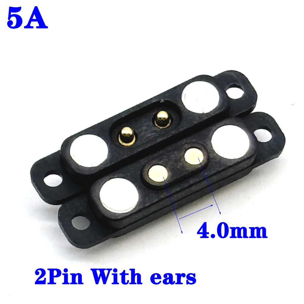 5A 4P wasserdichter DC magnetischer Pogo-Pin-Stecker 36V Pogopin männlich weiblich mit Ohren federbelastete DC-Steckdose