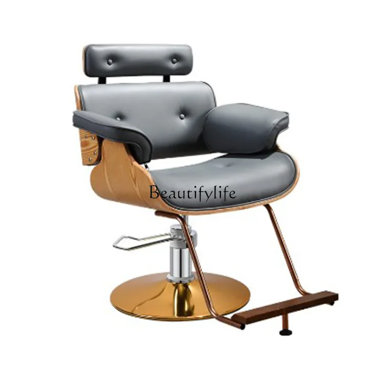 Lifting and rotating barber shop hair beauty chair retro barber technician chair