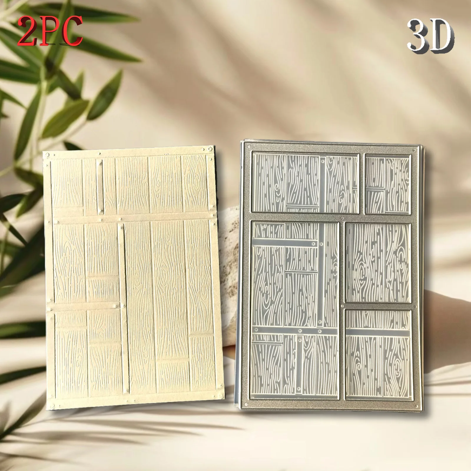 إطار النافذة ثلاثي الأبعاد منقوش ومجلد قالب مطابق لنمط الملمس الخشبي وخلفية DIY لمواد القصاصات اليدوية، تستخدم لـ