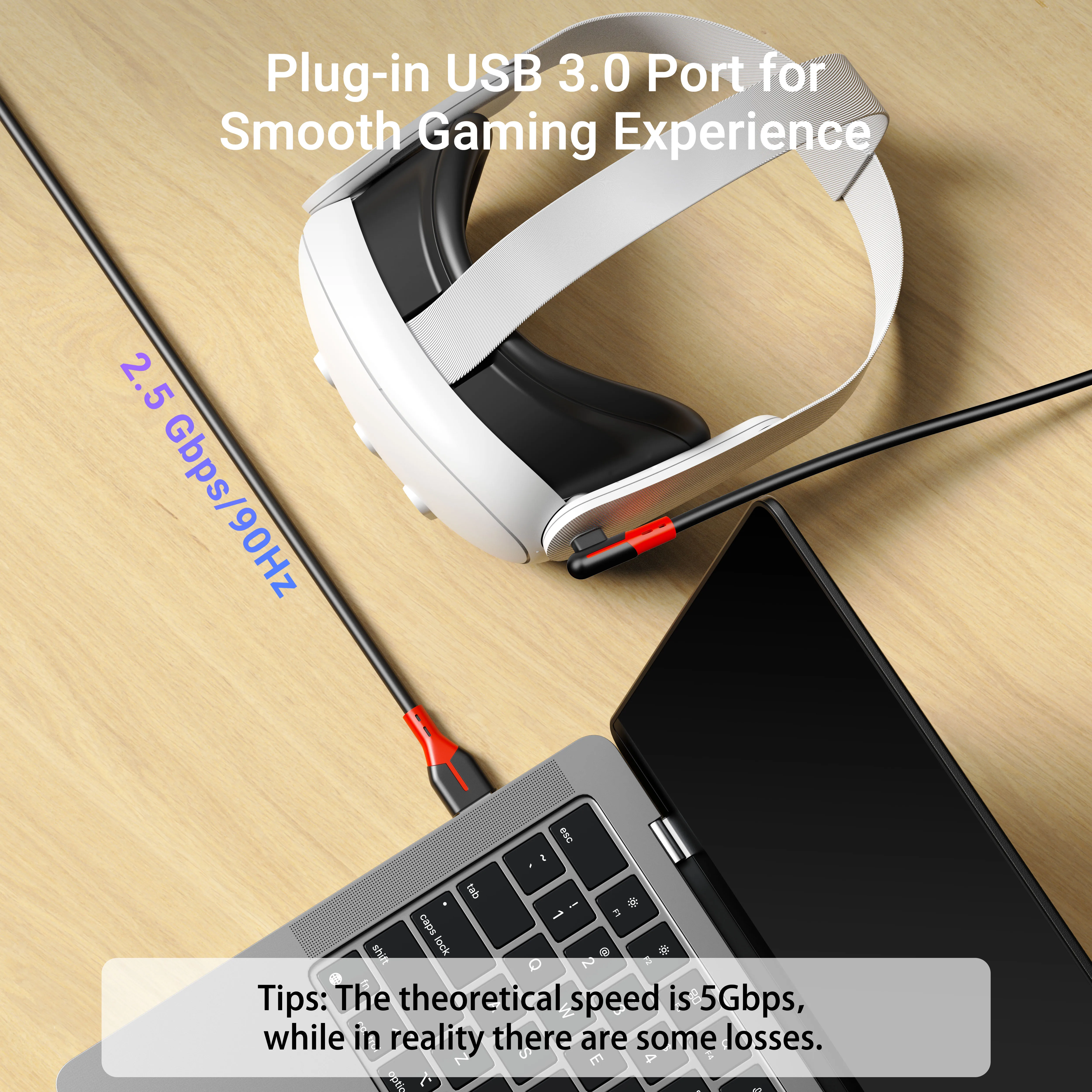 VR Charging Link Cable 16FT Compatible with Meta Quest 3S Quest3 2 Pico4 Accessories and PC SteamVR Gift 5Gbps USB 3.0 to USB C - view 5