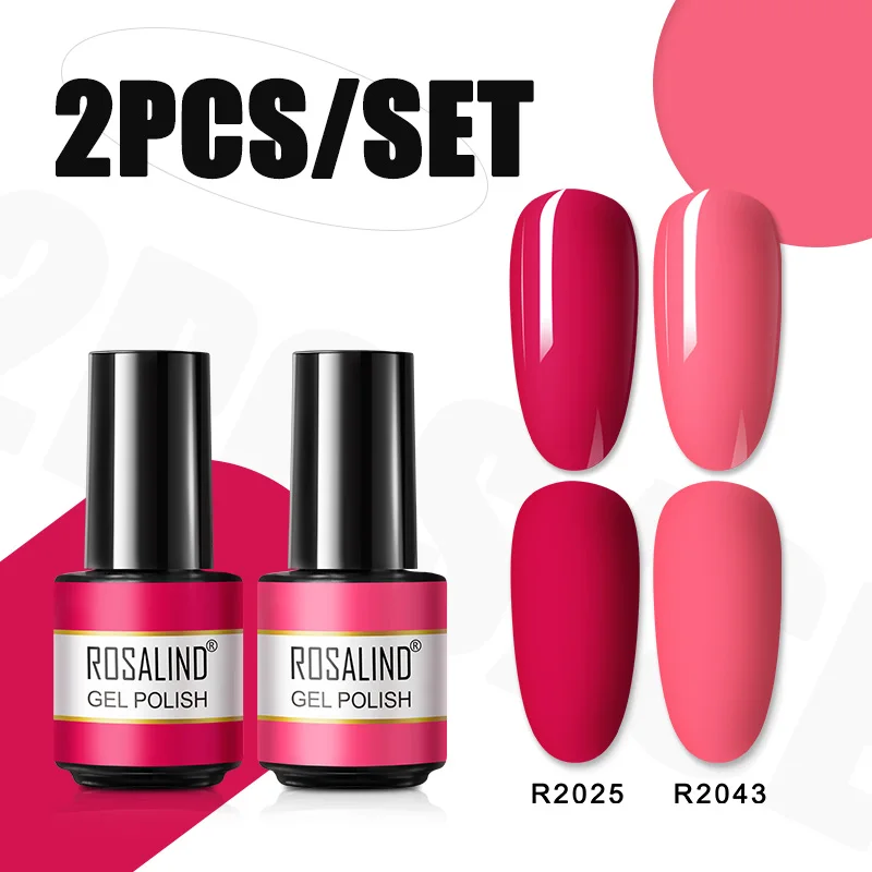 ROSALIND Shiny Nail Polish Gel Polish Set Semi Permanent UV Gel Nail Polish Varnish Hybrid Professional Supply 2/4/6/8/10PCS